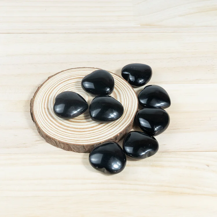 3cm Black Obsidian Heart
