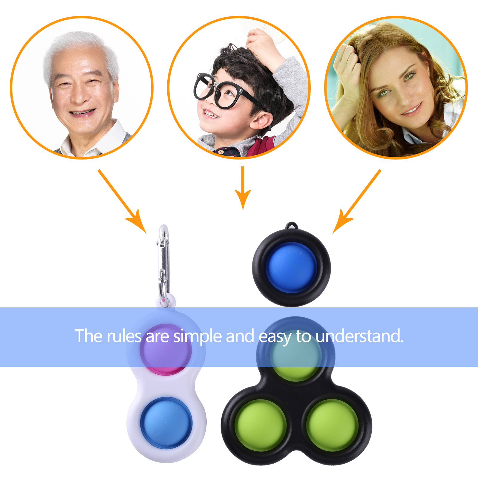 

Fidget Toy, 3 Pack Stress Relief Hand Toys,Simple Dimple Fidget Toys, 501 Original