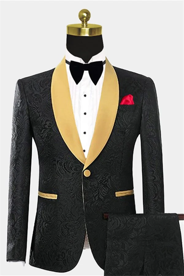 Daisda One Button Two Pieces Groom And Groomsmen Suits Black 