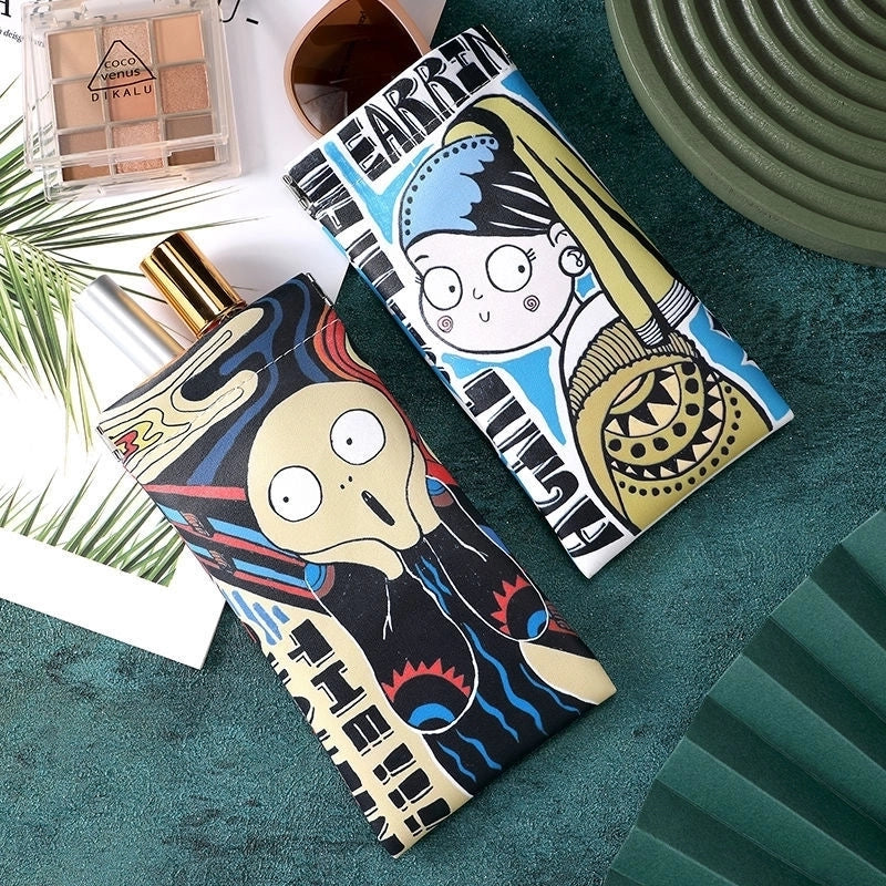 Minimalist Cartoon Pu Leather Unisex Glasses Pouch