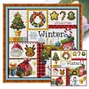 >SALE<Embroidery Cotton Thread 16CT Printed Four Seasons of Winter Cross Stitch24x24cm
