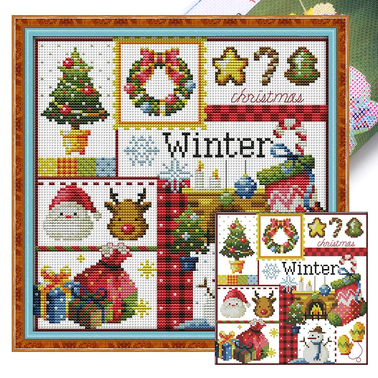 Joy Sunday Four Seasons Of Winter - Printed Cross Stitch 16CT 24*24CM