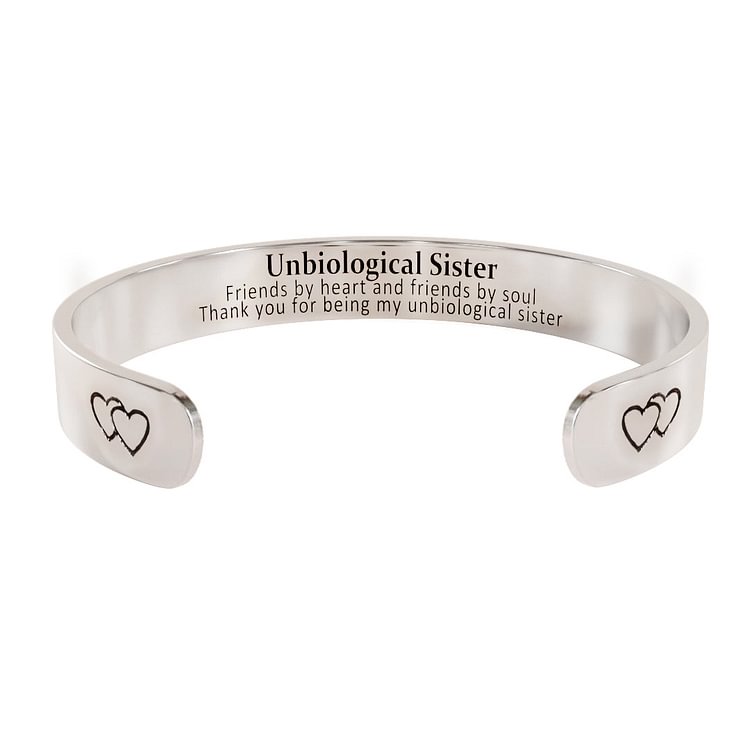For Friend - Thank You For Being My Unbiological Sister Double Heart Bracelet