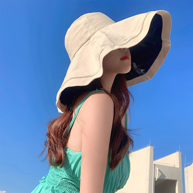 Solid Color Oversized Eaves Sun-Protection Fisherman Hat