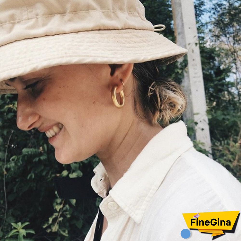 18K Solid Yellow Gold White Gold Drop Dangle Earrings For Women Jewelry