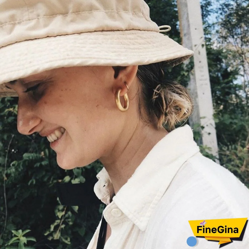 18K Solid Yellow Gold White Gold Drop Dangle Earrings For Women Jewelry