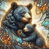 (40*40cm)Black Bear - Full Round Drill Diamond Painting
