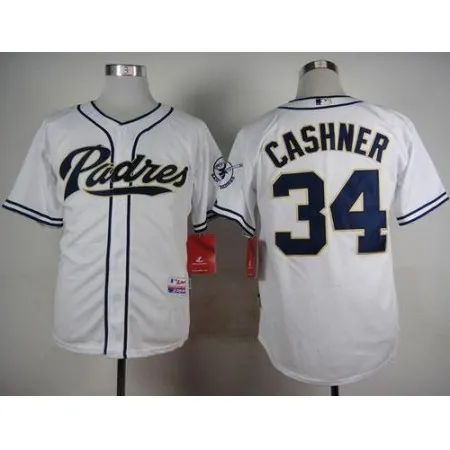 Padres #34 Andrew Cashner White Cool Base Stitched MLB Jersey