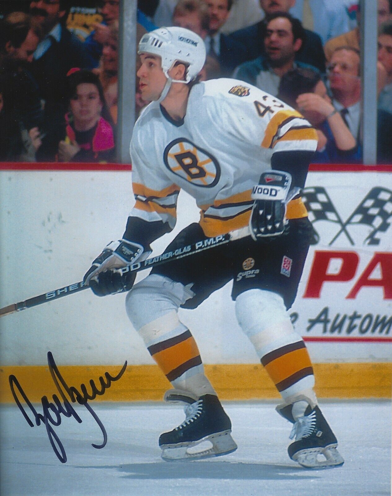 Signed 8x10 BOB BEERS Boston Bruins Autographed Photo Poster painting - COA