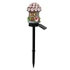 Solar Fairy-Tale Mushroom Cottage Garden Light Auto On/Off Mushroom House Statue Lawn Lights Weather-Proof Resin Mushrooms Ground Decor Lights for Yard Patio Pathway Lawn Flower Bed