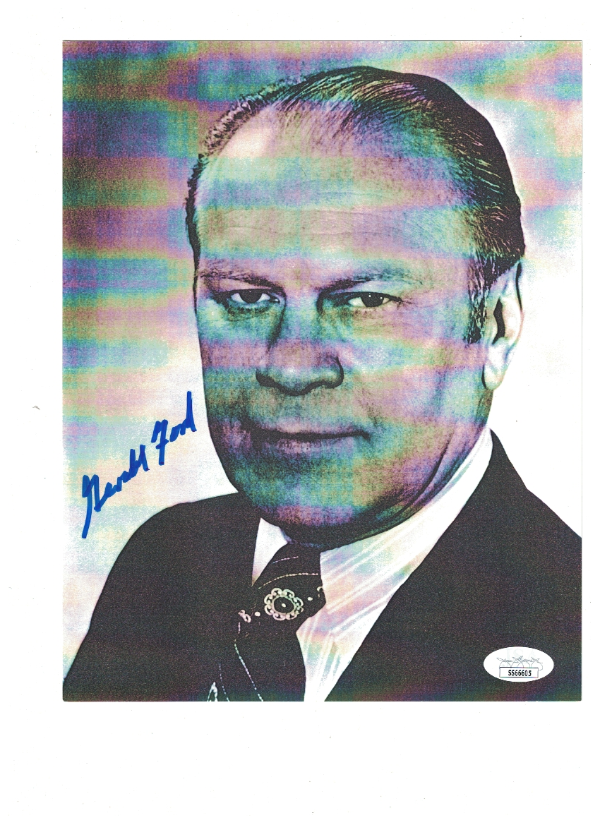 Gerald Ford United States President Signed 7 1/2 x 9 1/2 Photo Poster painting JSA Certified