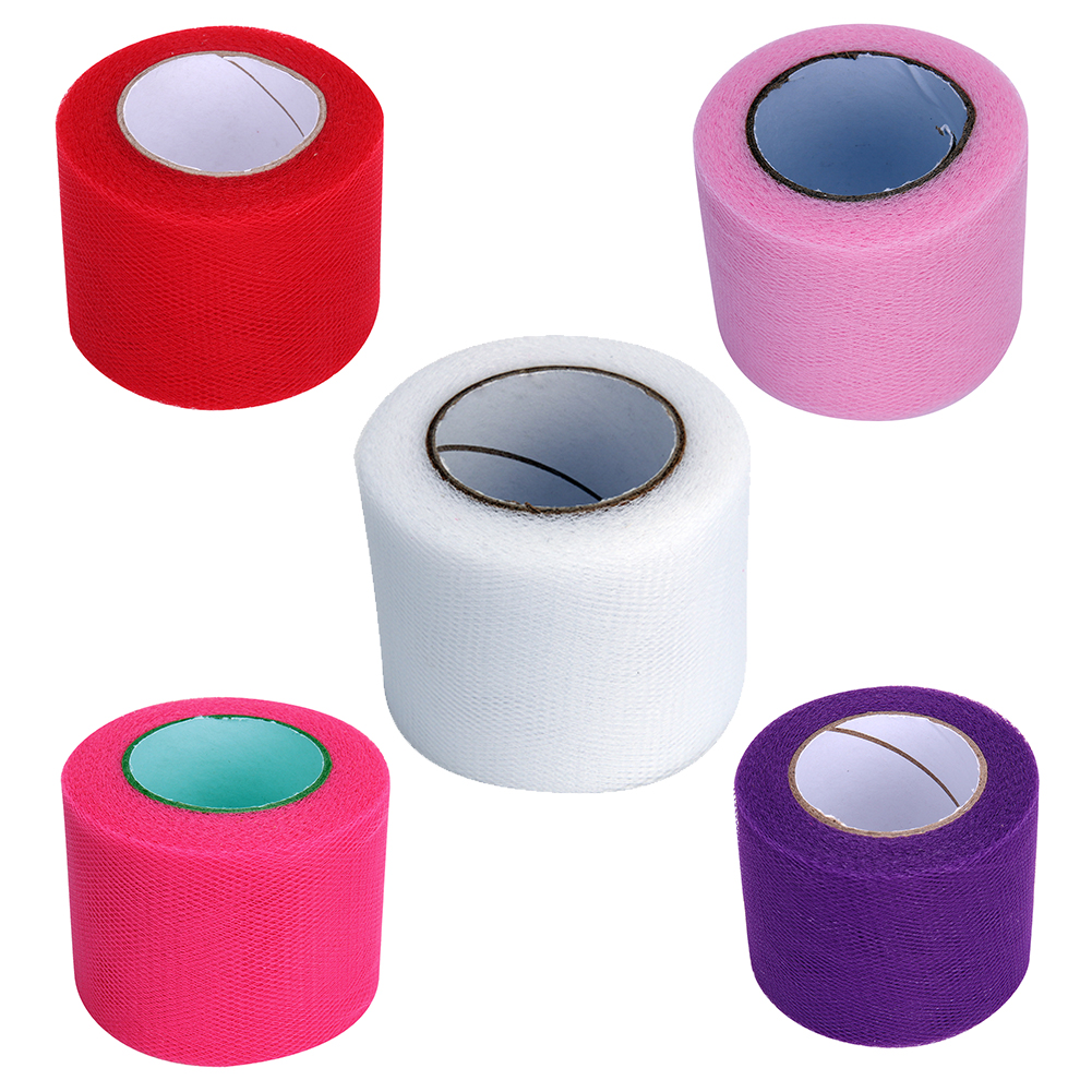 

25Yards/lot 5cm Tulle Rolls Fabric Spool Crafts Party Wedding Decoration, White, 501 Original