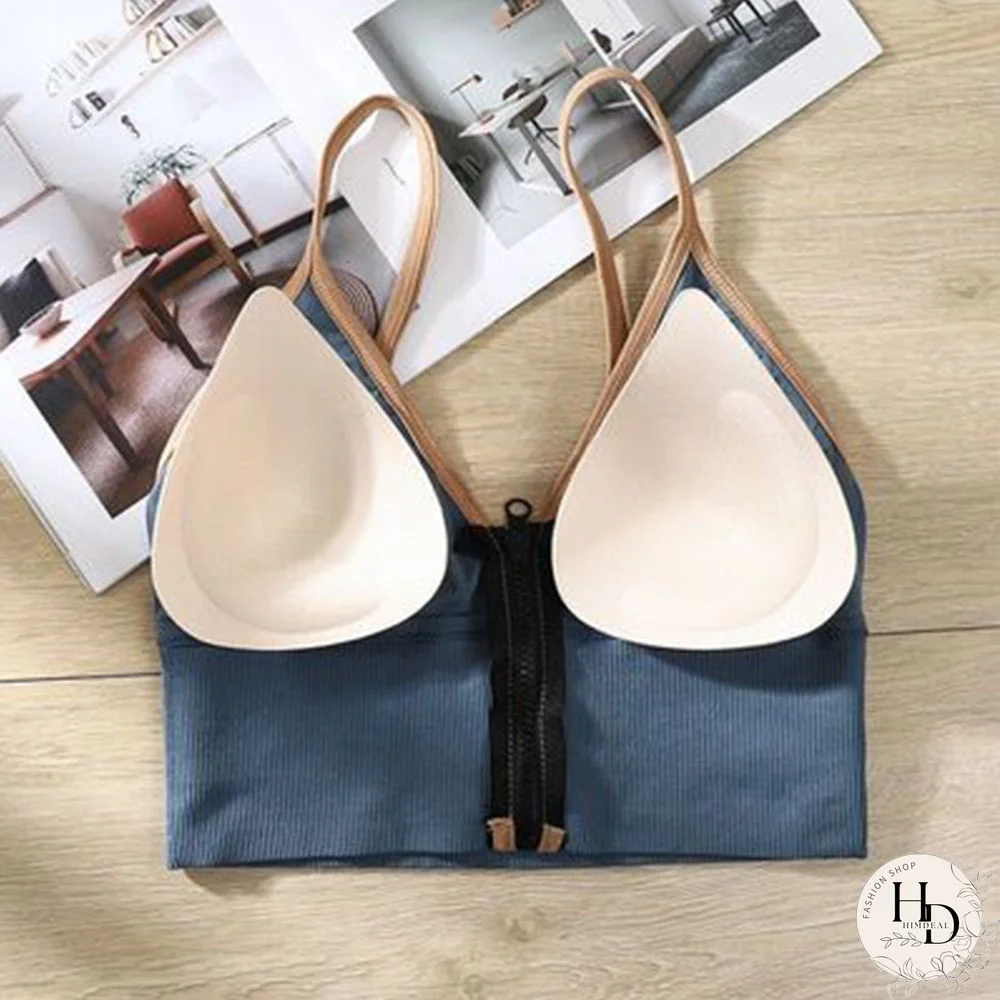 Korean Striped Crop Tops Slim Fit Spaghetti Strap Tanke Top Women Built In Bra Off Shoulder Sleeveless Versatile Camisole Ins