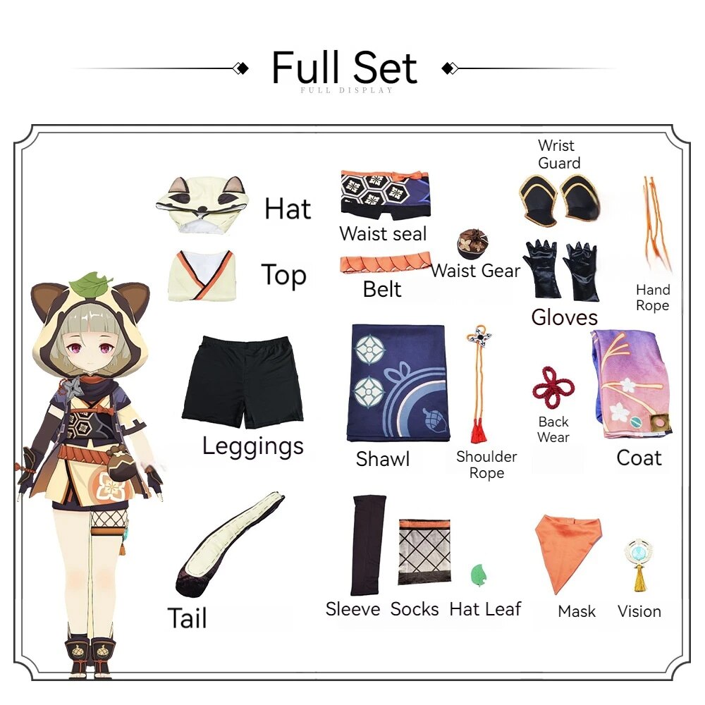 [Wetrose] In Stock Sayu Cosplay Costume Genshin Impact Hoodie Classic Саю Civet Cat Raccoon Dog Full Set Anime Party Halloween