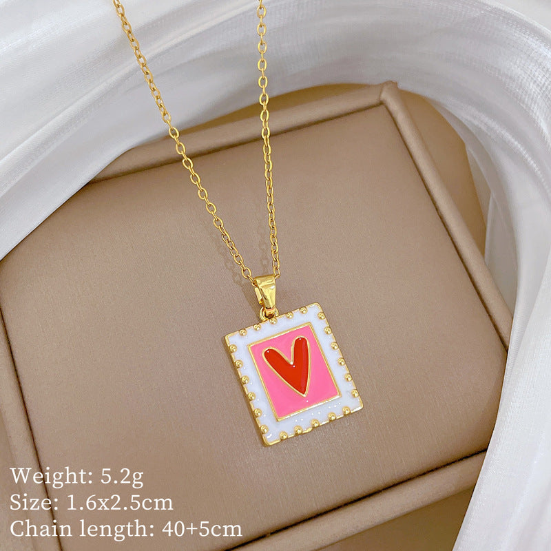 Copper Micro-Inlaid Cross Fashionable And Gorgeous Full Diamond Necklace For Women All-Match Clavicle Chain Titanium Steel