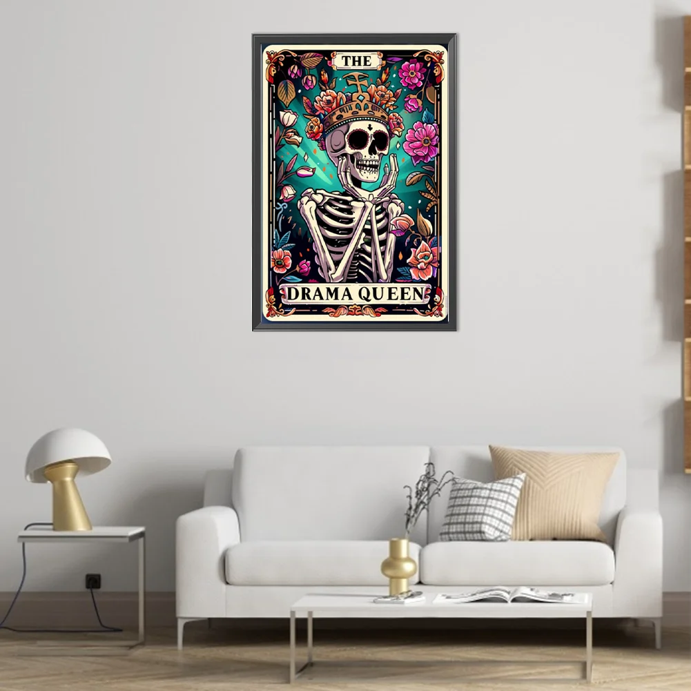 Partial AB Diamond Painting - Full Round Drill - Queen Skeleton(Canvas|45*65cm)