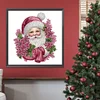 Pink Santa Claus 30*30cm(canvas) special shaped drill diamond painting