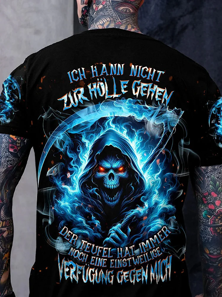 ICH KANN NICHT ZUR HÖLLE GEHEN VOLLSTÄNDIGER DRUCK Bedrucktes T-Shirt für Herren