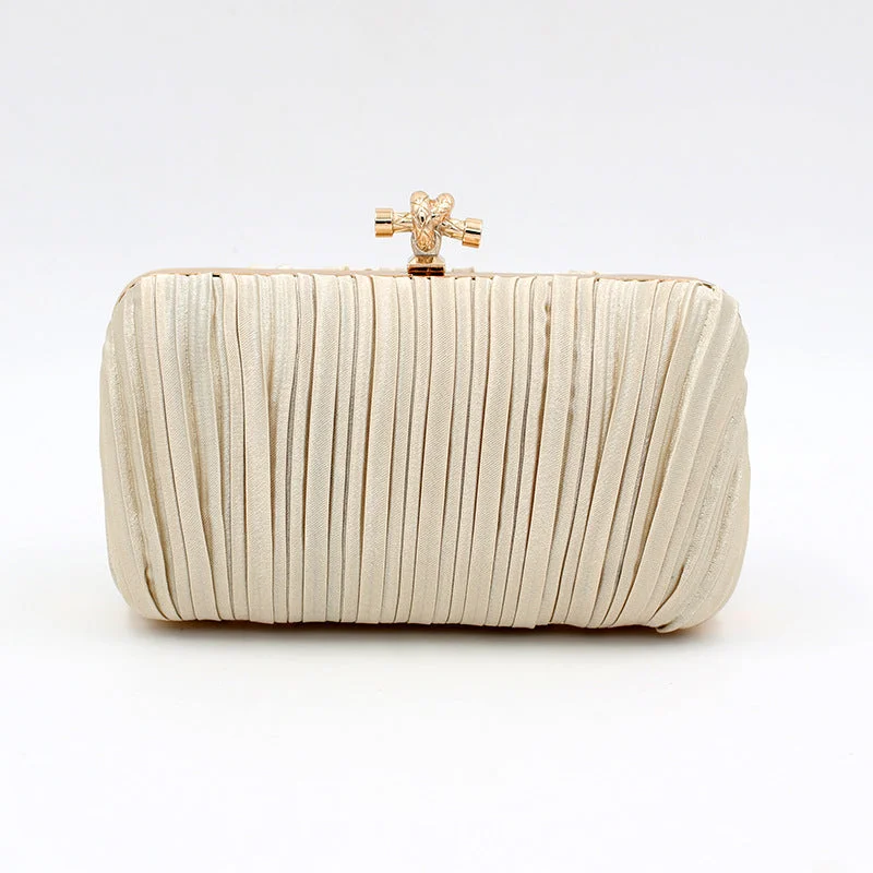 Women Evening Bag Pleated Square Clutch Bag