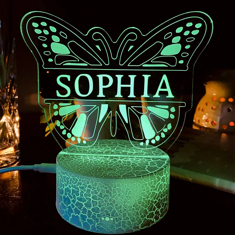 Custom Butterfly Night Light 3D Illusion Lamp for Family