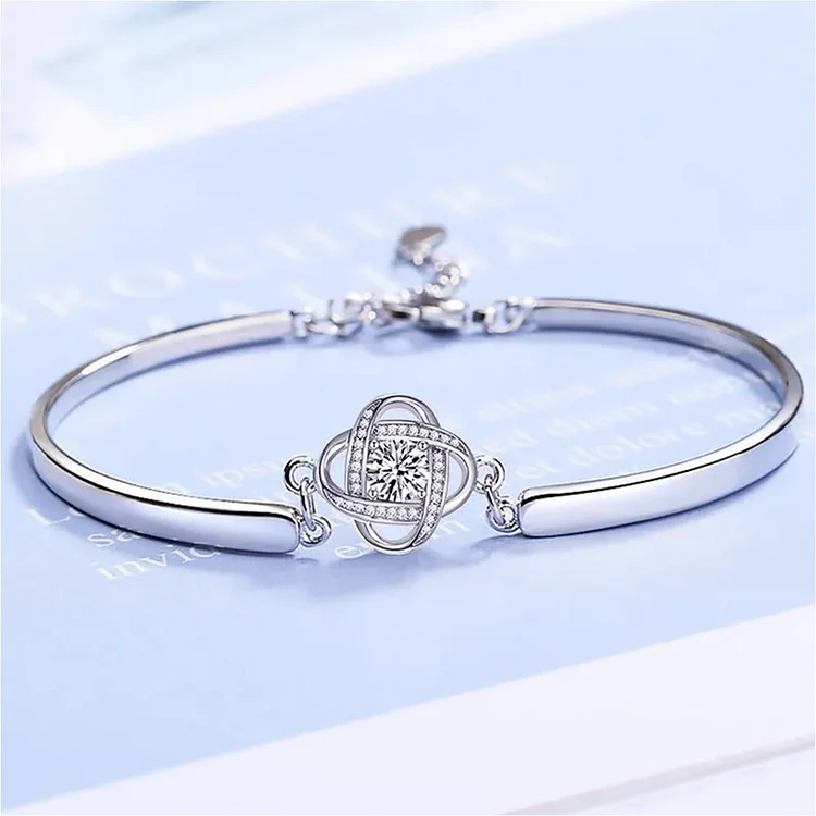 Alloy Zircon Love Knot Bangle Bracelet for Women - Gifts for Her