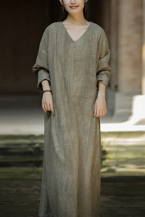 knee length dresses for ladies Sweet Ice Dye Linen Dress with Thin Straps – vacationwardrobe.com