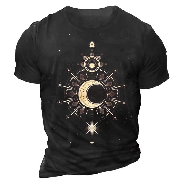 Strar Sun And Moon Men's Short Sleeve T-Shirt-Compassnice®