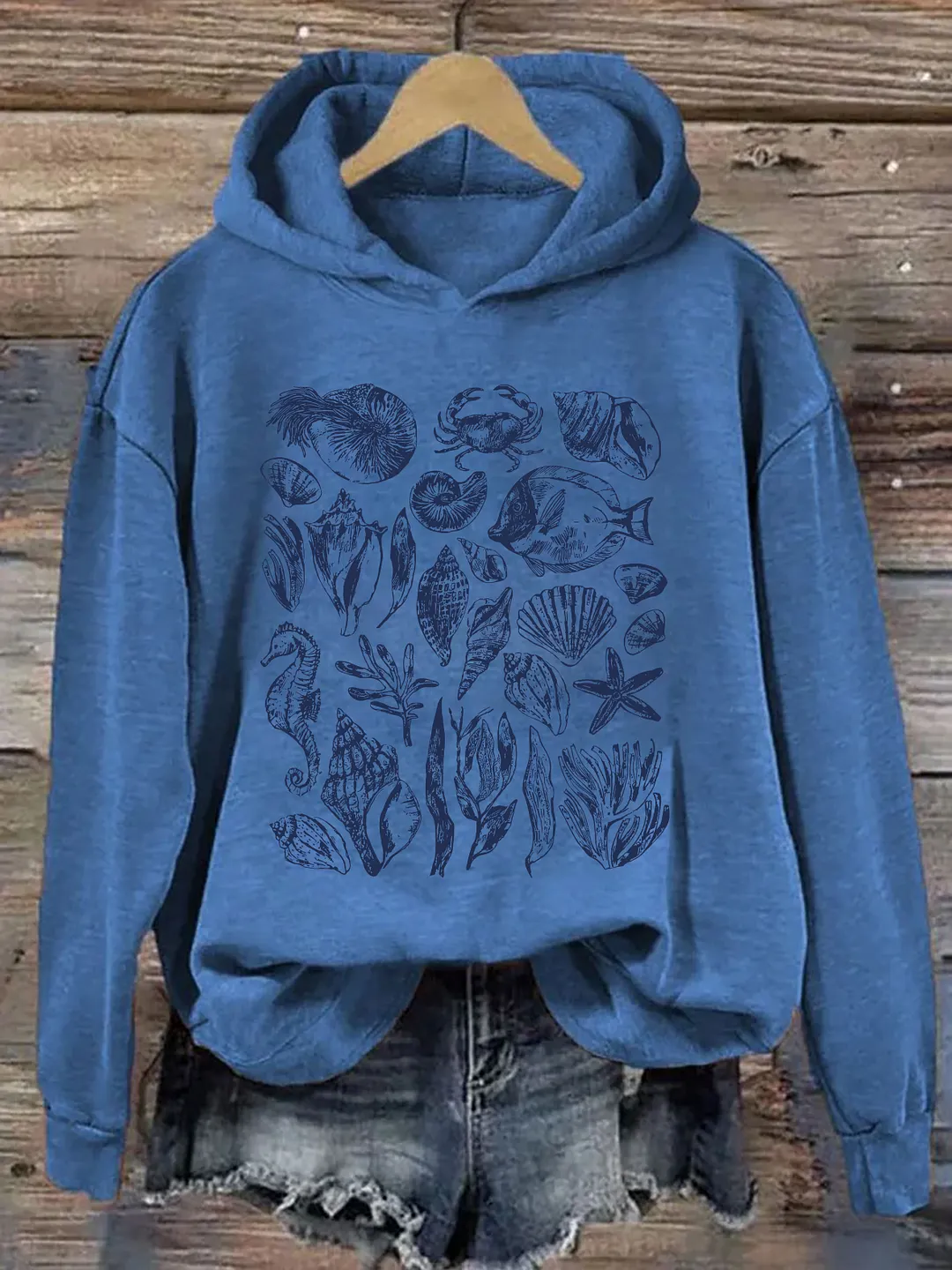Vintage 90s Tattoo Sea Animal Hoodie