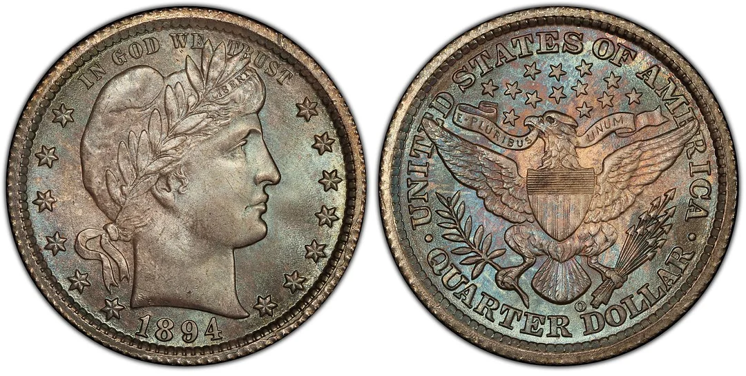 1894-O Barber Dime Quarter 25C Dollar
