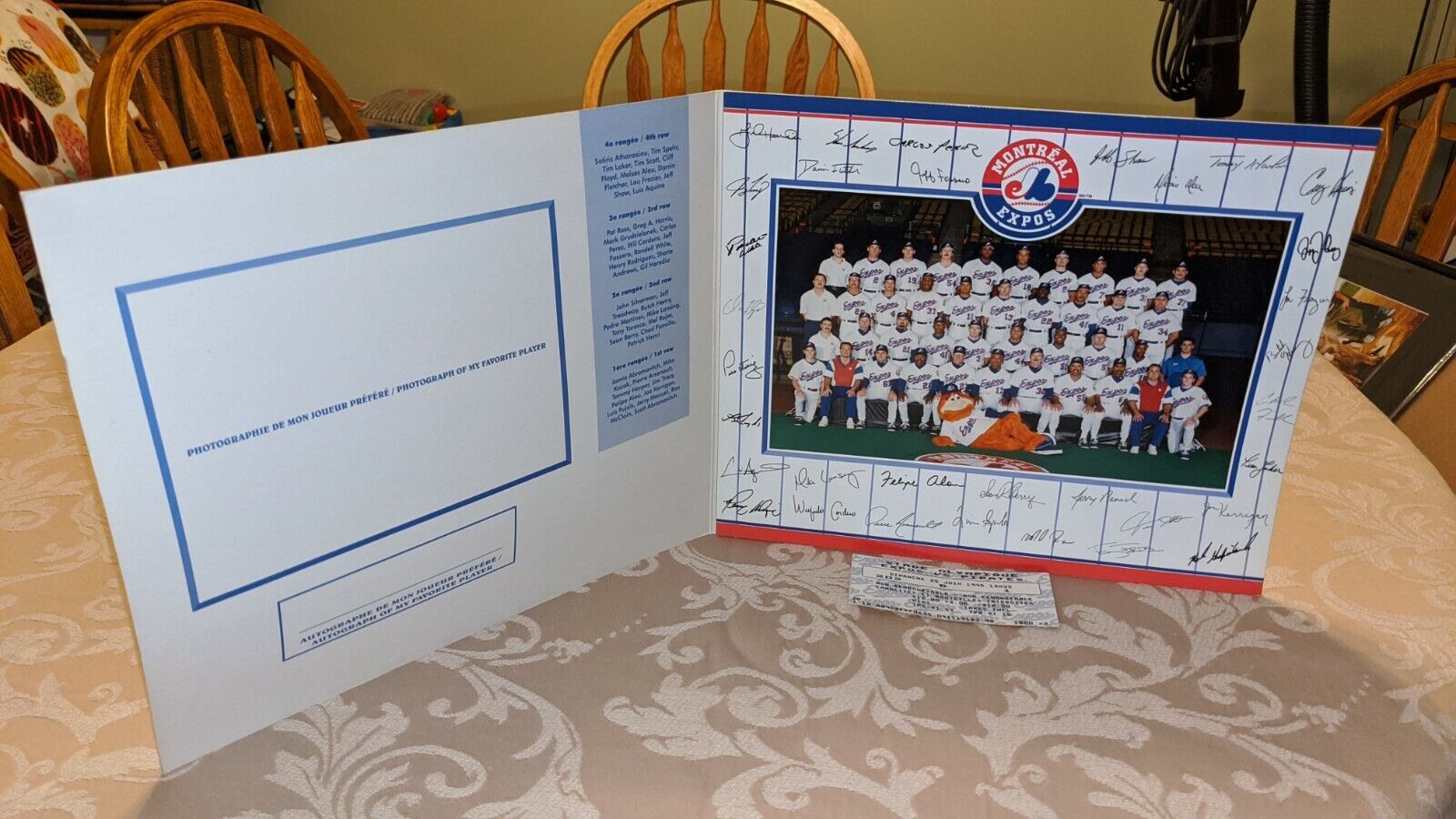 1995 Montreal Expos Camera Day Team Photo Poster painting Display With Pedro Martinez