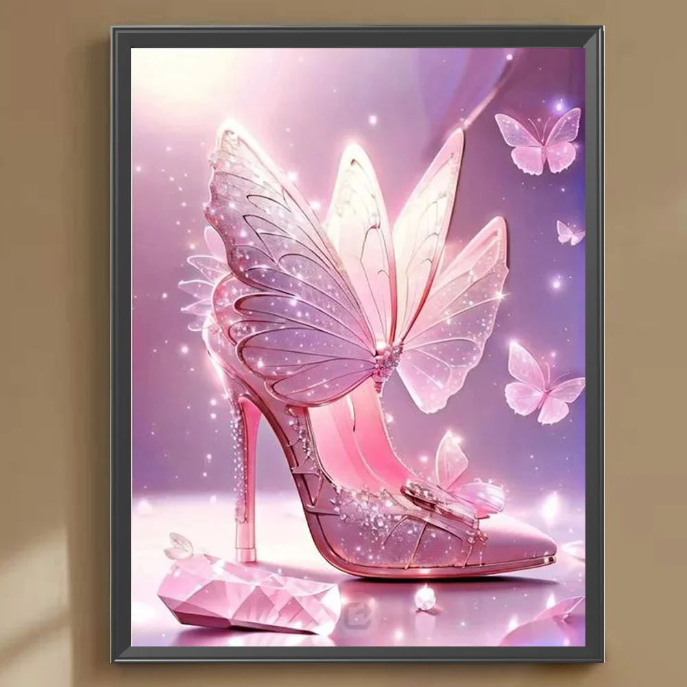 Diamond Painting - Full Round Drill - Butterfly High Heels(Canvas|30*40cm)