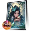 Diamond Painting -DIY Round Partial AB Drill Girl and Butterfly(45x55cm)