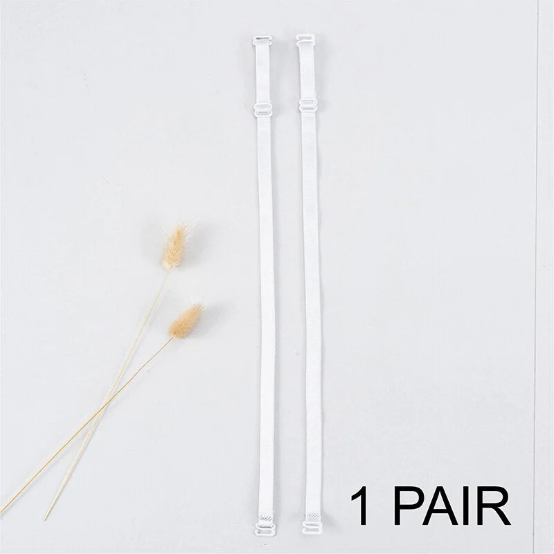 3Pairs=6Pcs Metal Buckle Bra Straps Belt Women's Elastic Transparent Silicone Adjustable Invisible Intimates Women Accessories