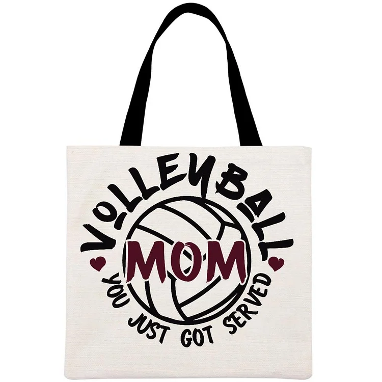 Volleyball mom Printed Linen Bag-Annaletters