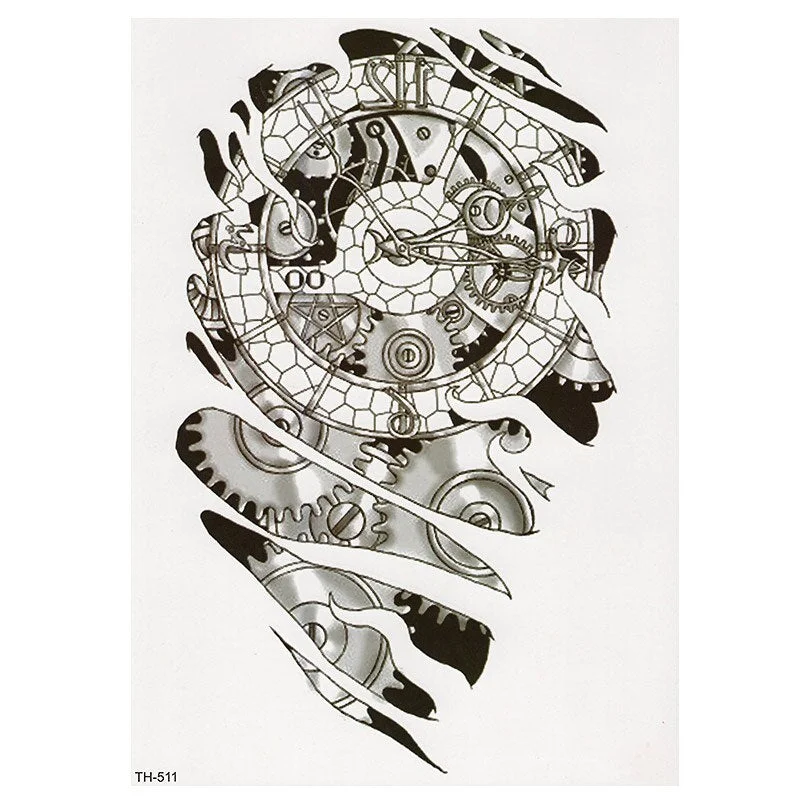 CROWN SKULL SCYTHE DEATH ANGEL WINGS CROSS TEMPORARY TATTOO, CRUCIFIX, BODY ART, MENS, WOMENS