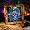 Partial Drill 5D Diamond Painting Kit Skull Abstract 30x30cm(Blue Skull)