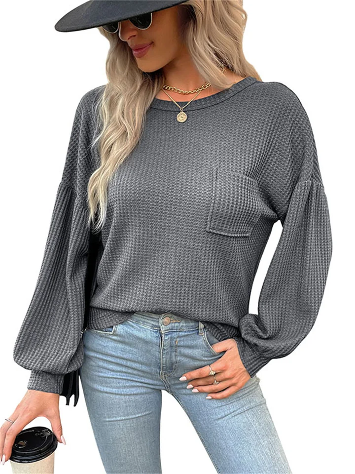 Casual Comfortable Round Neck Loose Versatile Knitting Sweater