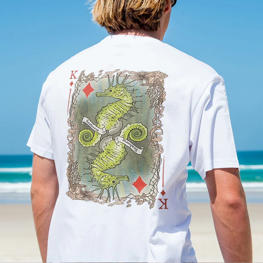 Seahorse Poker Printed Men's T-shirt