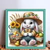 【Only 6pcs】Bunny In Easter Straw Hat-11CT Stamped Cross Stitch 45*45cm
