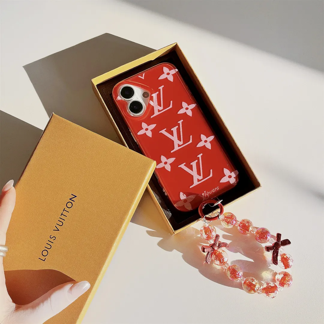 Red Louis Vuitton Monogram Elegant Bracelet Pendant Apple iPhone Cases