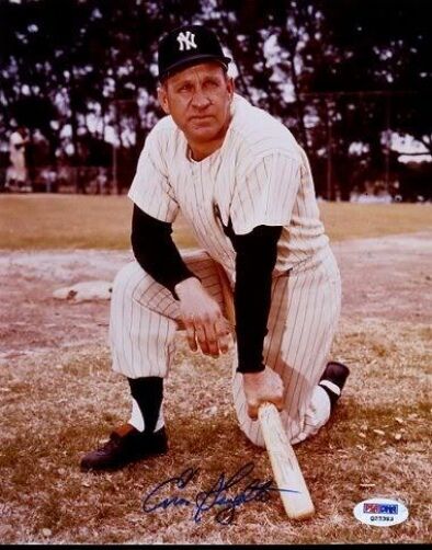 Enos Slaughter Yankees Psa/dna Signed 8x10 Photo Poster painting Certed Autograph