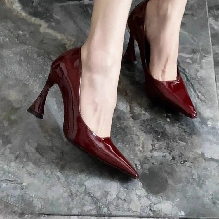 Yyvonne New Spring French Retro Temperament High-Heeled High-Heeled Female Tip Kitten With Shallow Mouth Single Shoe Commute Pedal