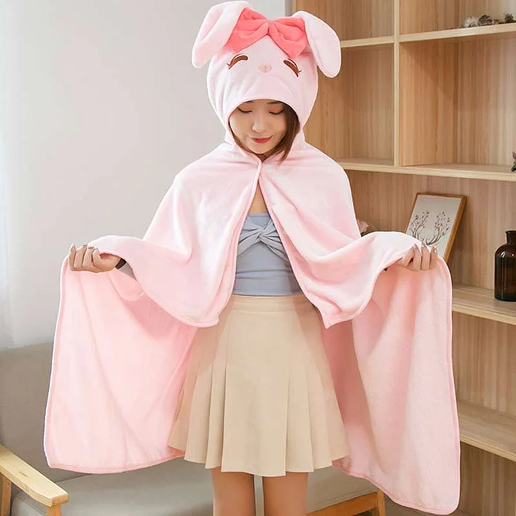 Lovely Animal Plush Wearable Hooded Blanket - Modakawa Modakawa