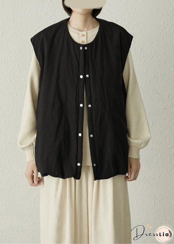 Vintage Brick Red Oversized Pockets Fine Cotton Filled Puffers Vests Winter