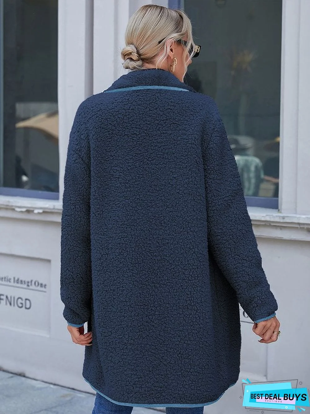 Lapel Vintage Solid Furry Long Sleeves Outerwear