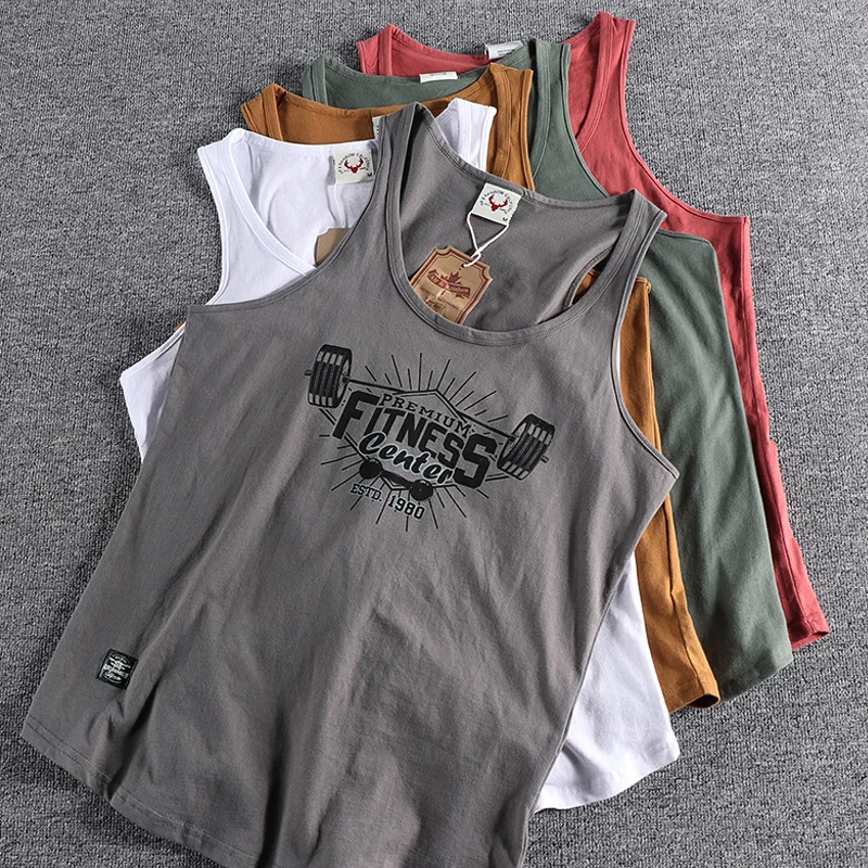 Casual All-match Cotton Printed Racer Vest