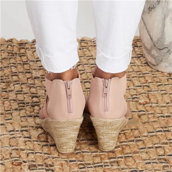 Summer Round Toe High Heel Wedge Casual Ladies Sandals