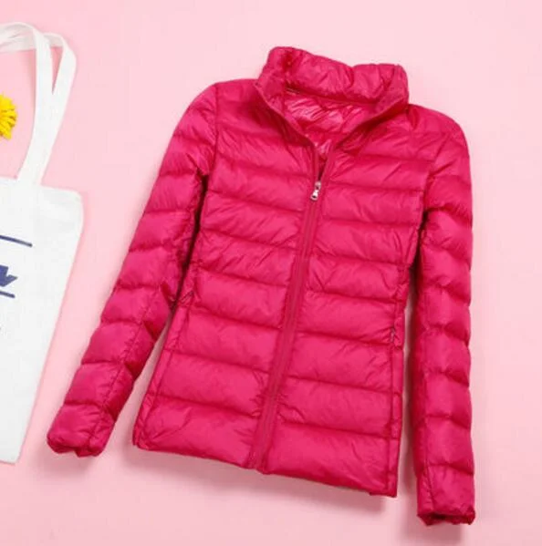 Down jacket women hooded ultra thin 90% Ultra Light duck down coat Female winter large sizes Solid Portable warm jackets woman