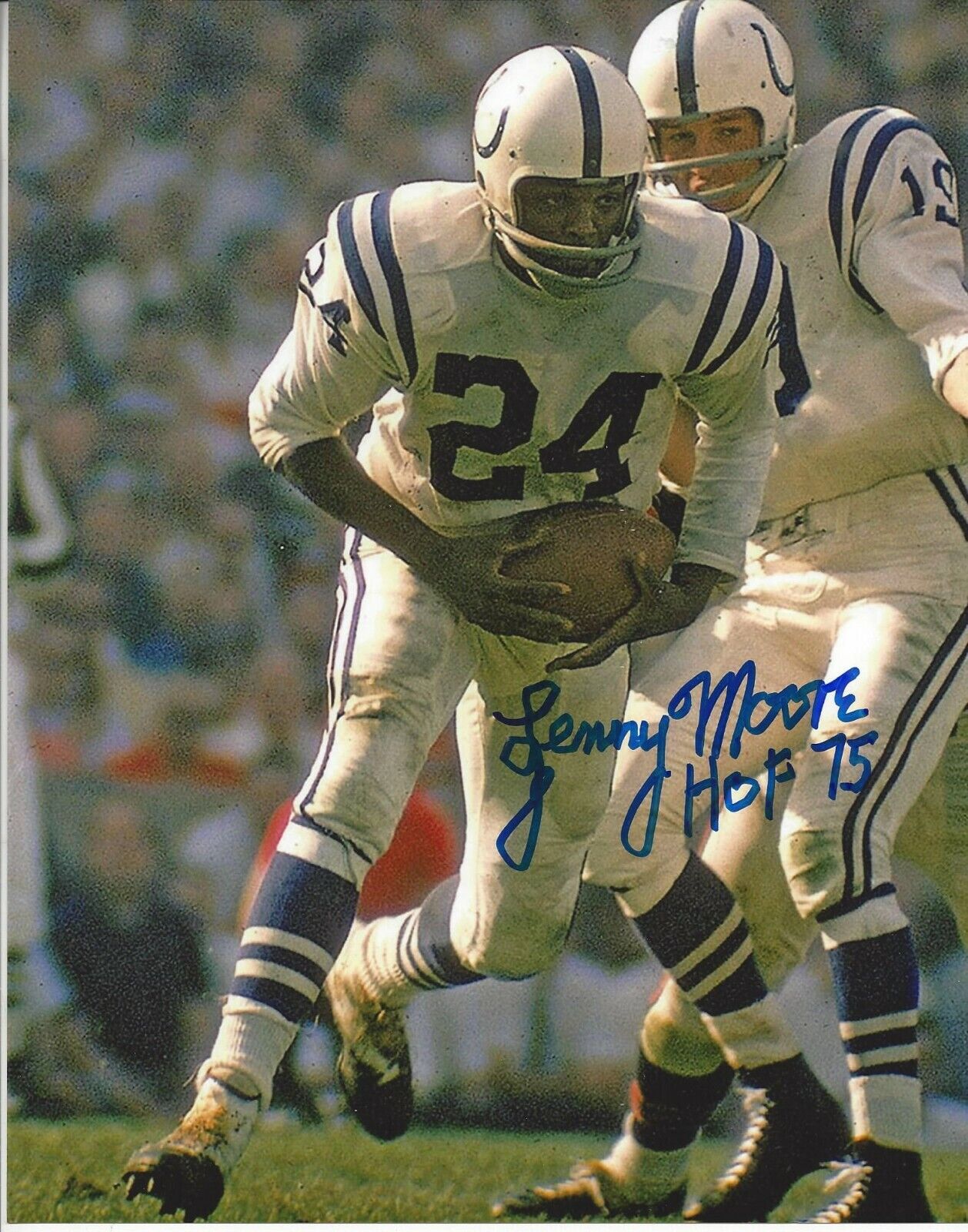 Lenny Moore Autographed 8x10 Baltimore Colts HOF#1