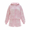 Women's Street Style Pink Camo Hooded Shorts Two-piece Set by Inlyline